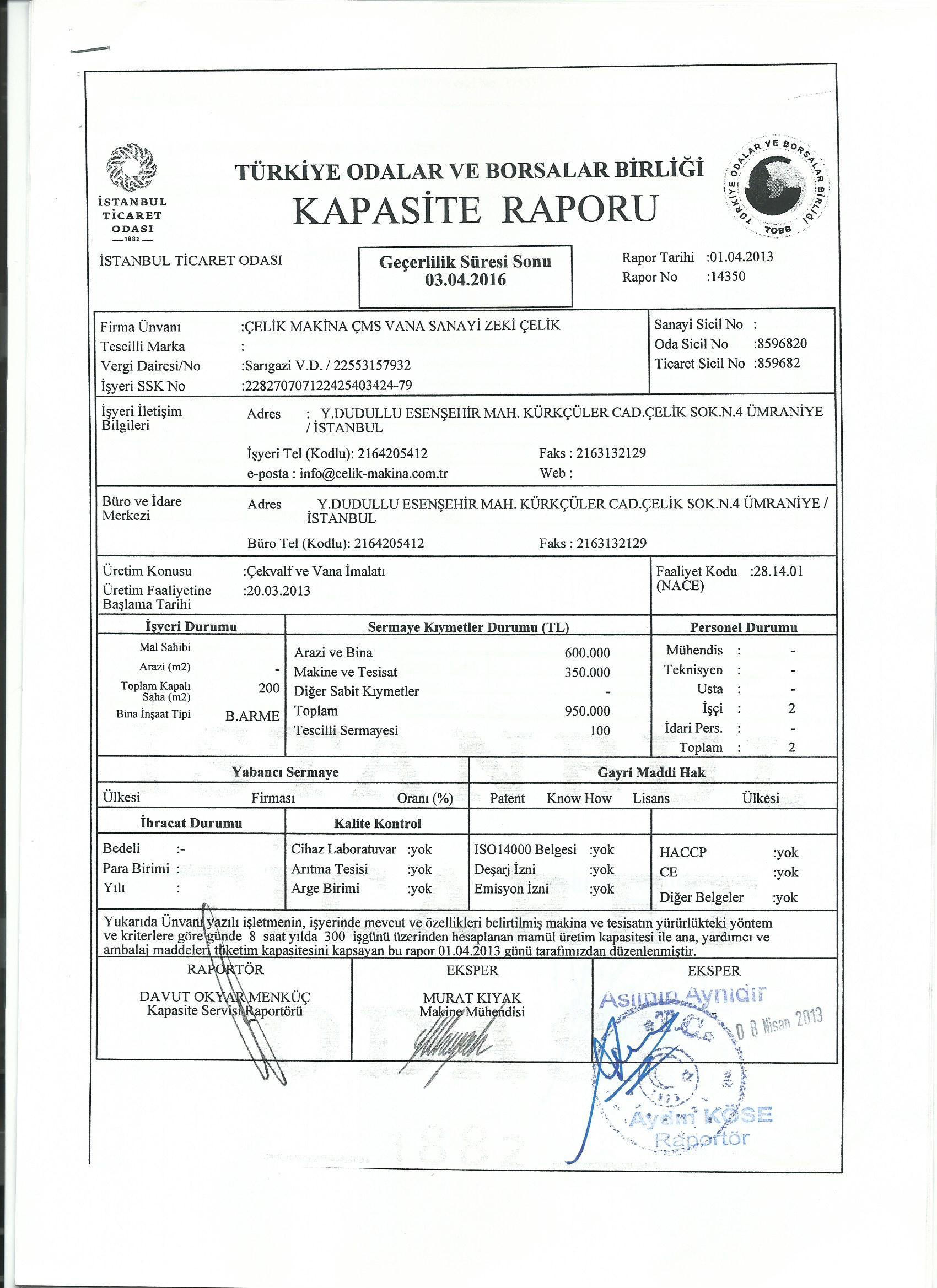 Çelik Makina, Soğutma Vanaları ve Amonyak Vanları